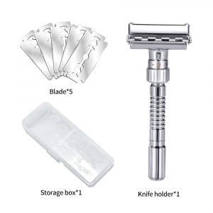 Adjustable Double Edge Safety Razor (5 Blades Included)