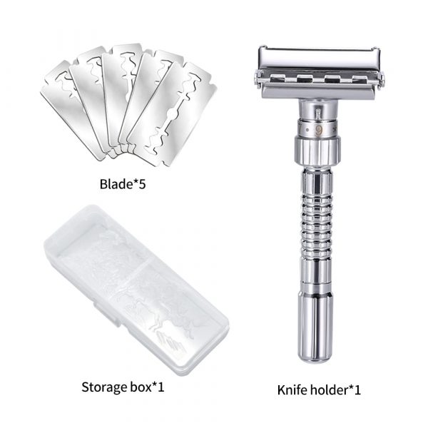 Adjustable Double Edge Safety Razor (5 Blades Included) 1
