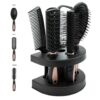 5 Piece Salon Quality Hair Brush Set With Holder 9